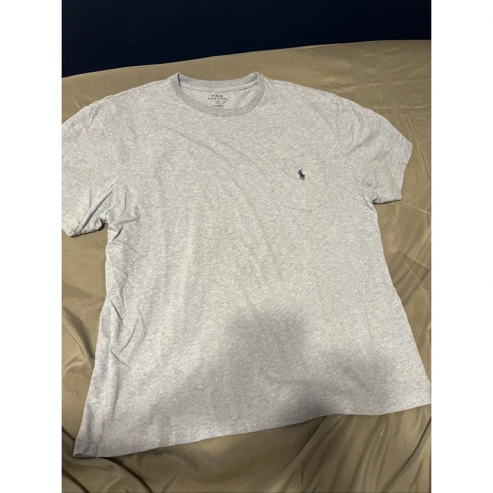 Polo Ralph Lauren Mens T-Shirt M Heather Blue Short Sleeve